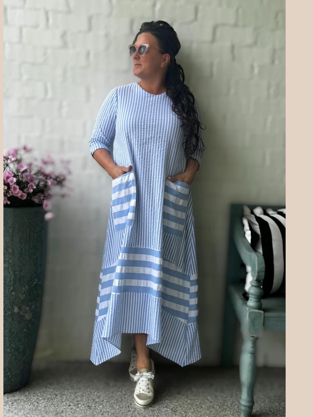 👗 Izzy seer sucker Baby blue dress 👗